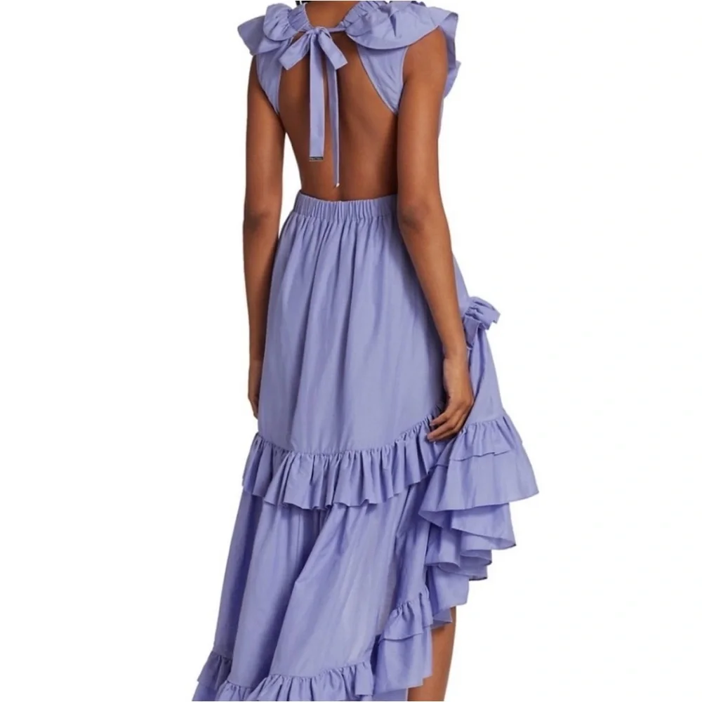 Chic Lavender High-Low Ruffle Dress - Picture 3 of 6